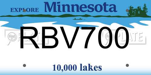 RBV700 Minnesota License Plate