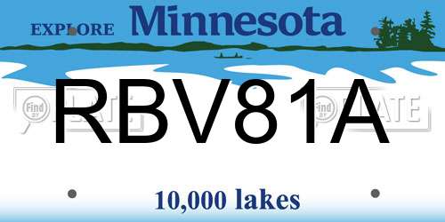 RBV81A Minnesota License Plate