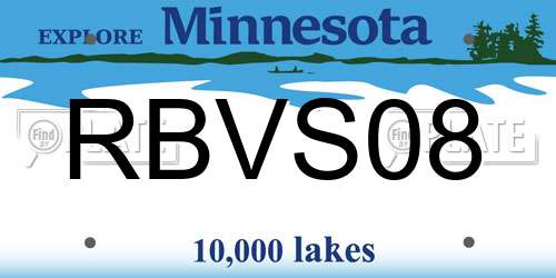 RBVS08 Minnesota License Plate