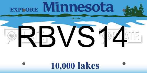 RBVS14 Minnesota License Plate