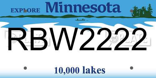 RBW2222 Minnesota License Plate