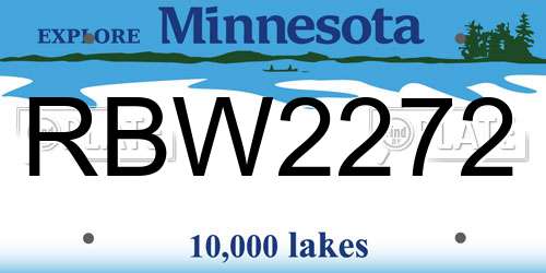 RBW2272 Minnesota License Plate