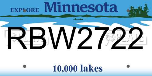 RBW2722 Minnesota License Plate