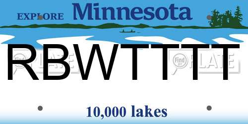 RBWTTTT Minnesota License Plate