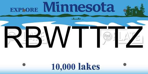 RBWTTTZ Minnesota License Plate