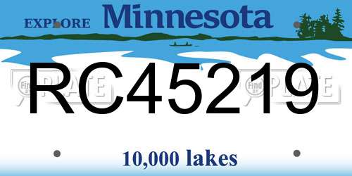 RC45219 Minnesota License Plate