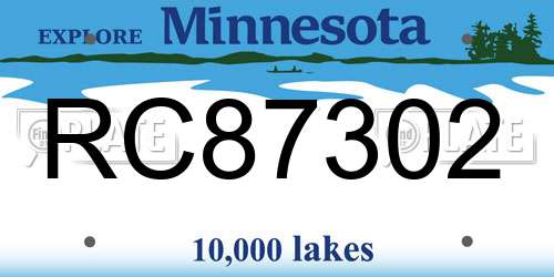 RC87302 Minnesota License Plate