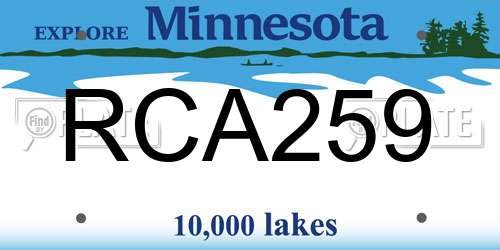 RCA259 Minnesota License Plate