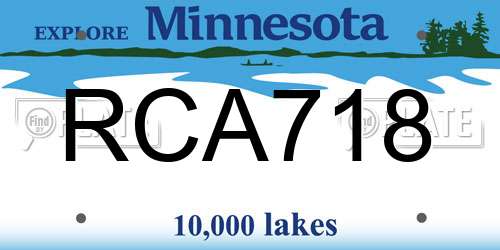 RCA718 Minnesota License Plate