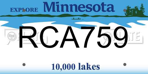 RCA759 Minnesota License Plate