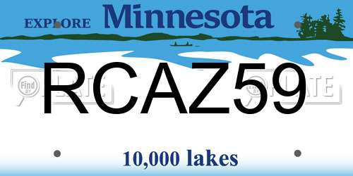 RCAZ59 Minnesota License Plate