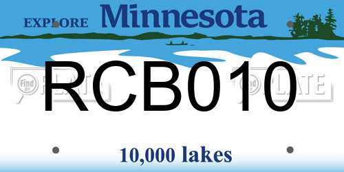 RCB010 Minnesota License Plate