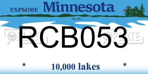 RCB053 Minnesota License Plate