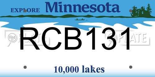 RCB131 Minnesota License Plate