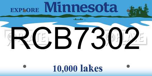 RCB7302 Minnesota License Plate