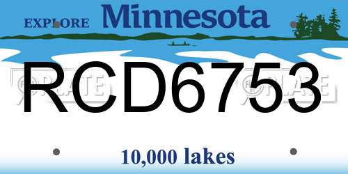 RCD6753 Minnesota License Plate