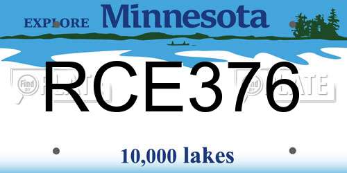 RCE376 Minnesota License Plate