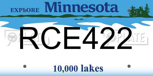 RCE422 Minnesota License Plate