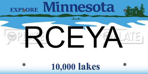 RCEYA Minnesota License Plate