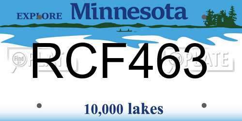 RCF463 Minnesota License Plate