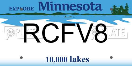 RCFV8 Minnesota License Plate