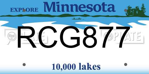 RCG877 Minnesota License Plate