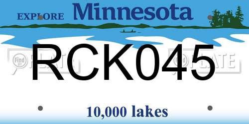 RCK045 Minnesota License Plate