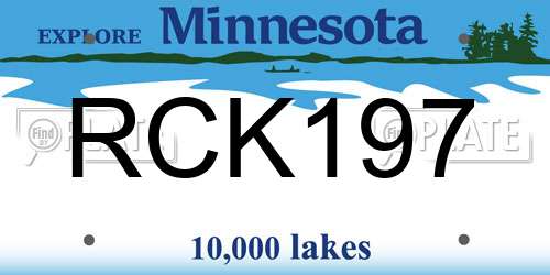 RCK197 Minnesota License Plate