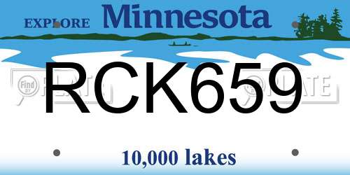 RCK659 Minnesota License Plate