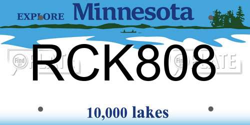 RCK808 Minnesota License Plate