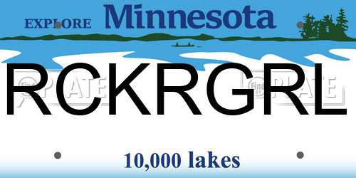 RCKRGRL Minnesota License Plate