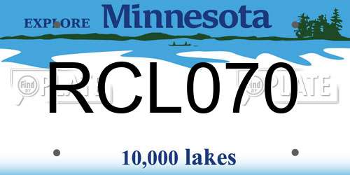 RCL070 Minnesota License Plate