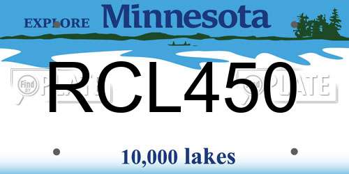 RCL450 Minnesota License Plate
