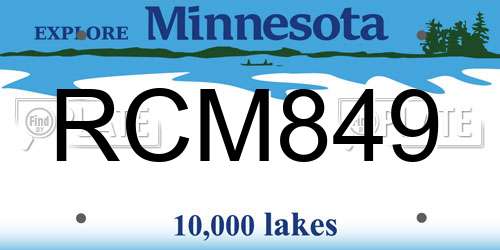 RCM849 Minnesota License Plate