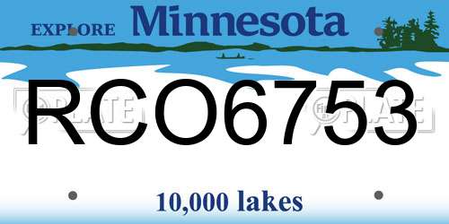 RCO6753 Minnesota License Plate
