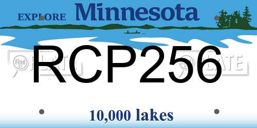 RCP256 Minnesota License Plate