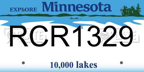 RCR1329 Minnesota License Plate