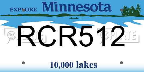 RCR512 Minnesota License Plate