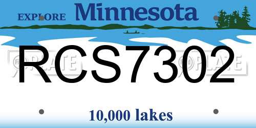 RCS7302 Minnesota License Plate