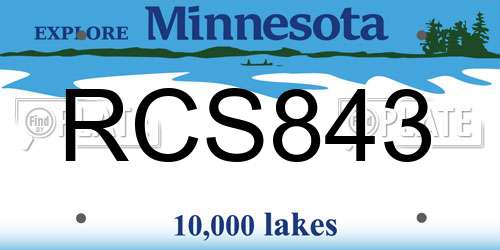 RCS843 Minnesota License Plate