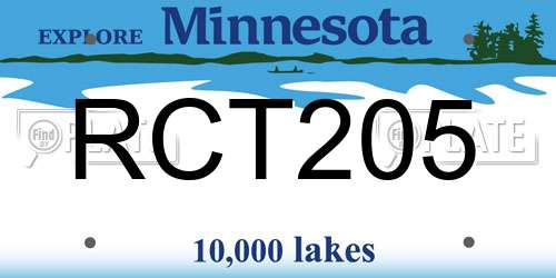 RCT205 Minnesota License Plate