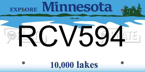RCV594 Minnesota License Plate