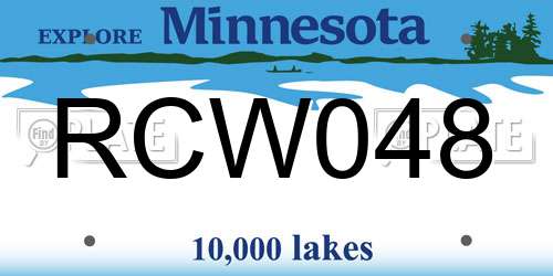 RCW048 Minnesota License Plate