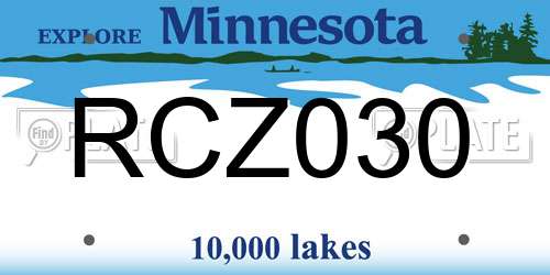 RCZ030 Minnesota License Plate
