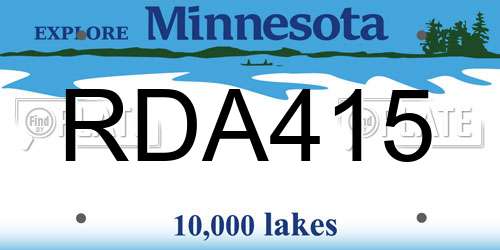 RDA415 Minnesota License Plate