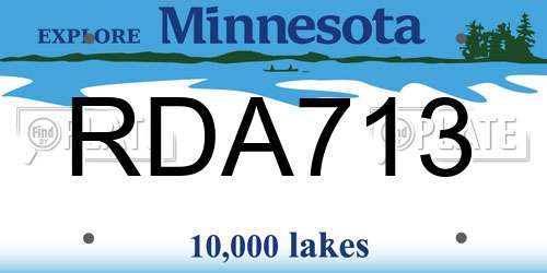 RDA713 Minnesota License Plate