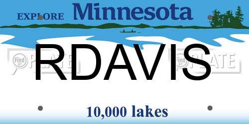 RDAVIS Minnesota License Plate