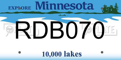 RDB070 Minnesota License Plate
