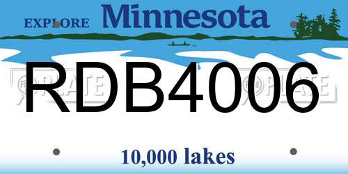 RDB4006 Minnesota License Plate