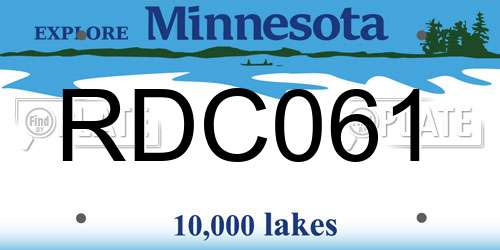 RDC061 Minnesota License Plate